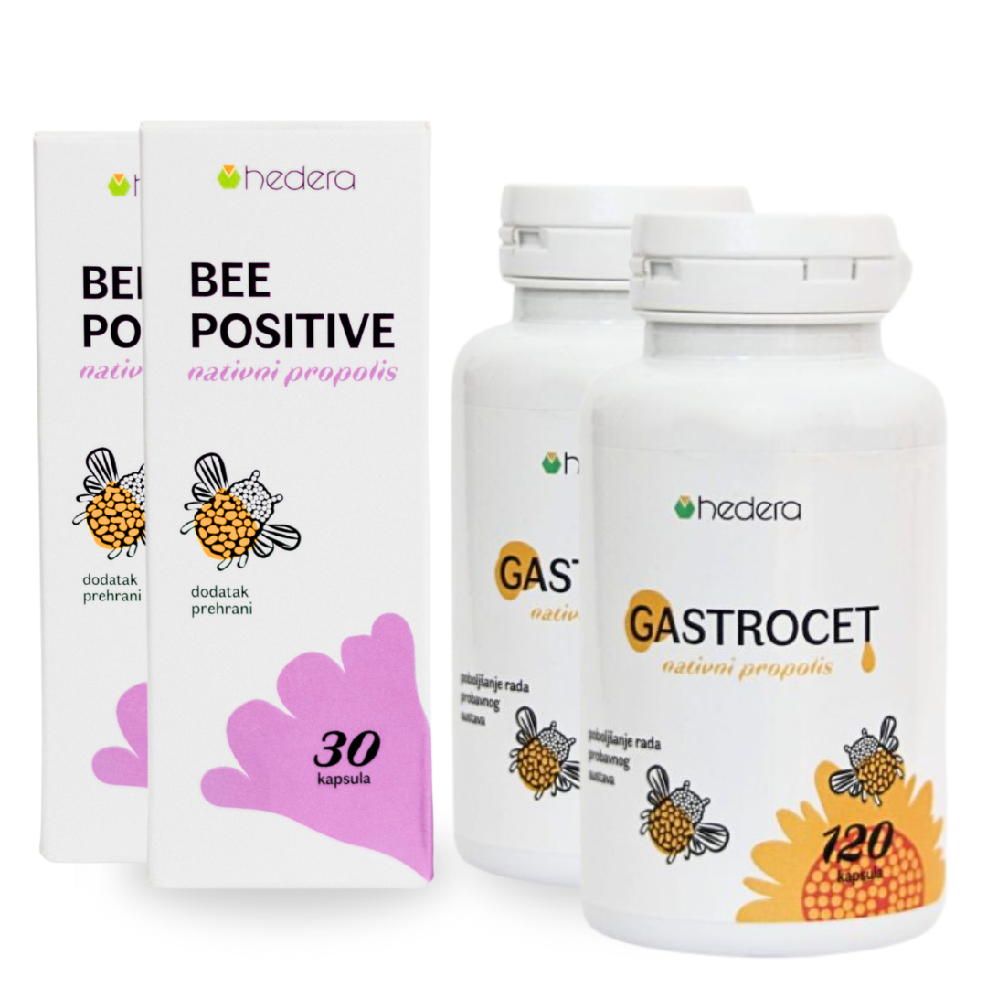 2x Gastrocet 120 kapsula + 2x Bee Positive